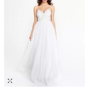 TLC Say Yes To The prom White Gown with Beaded Details size 1